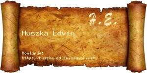 Huszka Edvin névjegykártya